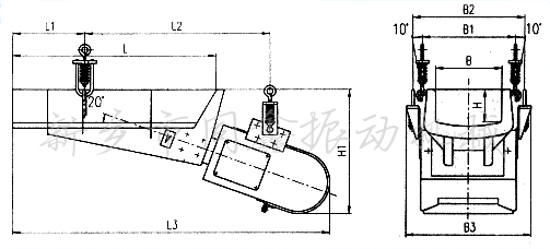 GZ型電磁振動(dòng)給料機(jī)外形示意圖